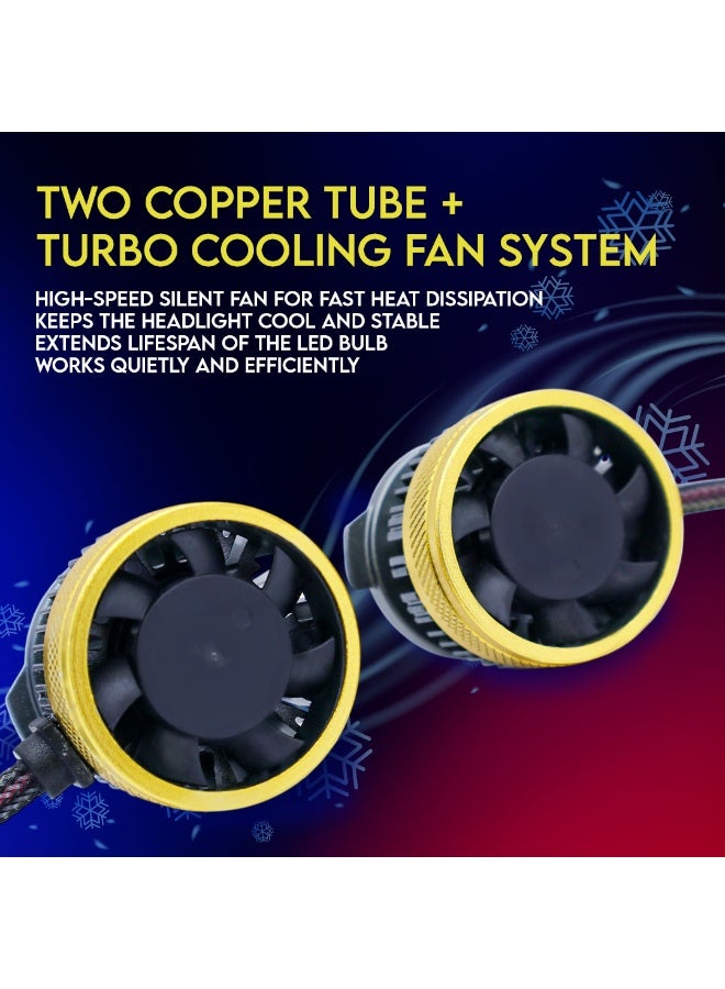 طقم لمبات ليد أمامية عالية القوة 360 درجة ZDT (قطعتين) – H7 | 120 واط | شعاع أحادي | 6000 كلفن مع درايفر | ضمان دولي لمدة 6 أشهر - Image 4